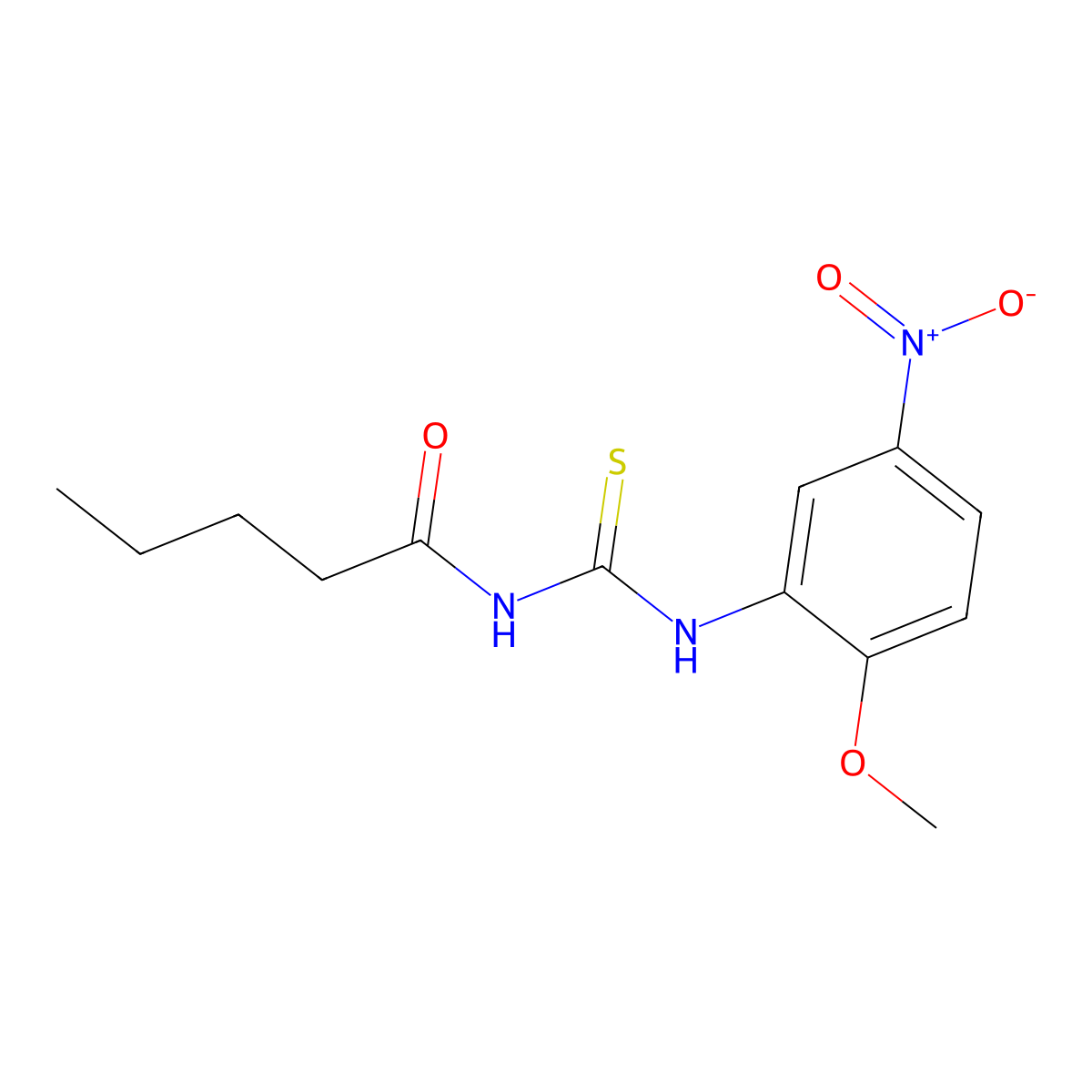 N-[(2-methoxy-5-nitrophenyl)carbamothioyl]pentanamide molecular structure, CAS 714206-78-7