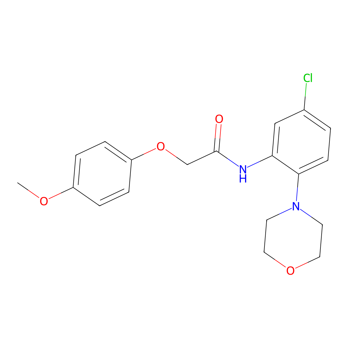 N-(5-chloro-2-morpholin-4-ylphenyl)-2-(4-methoxyphenoxy)acetamide molecular structure, CAS 714206-93-6