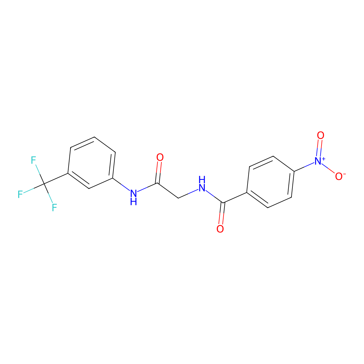 4-nitro-N-[2-oxo-2-[3-(trifluoromethyl)anilino]ethyl]benzamide molecular structure, CAS 714206-95-8