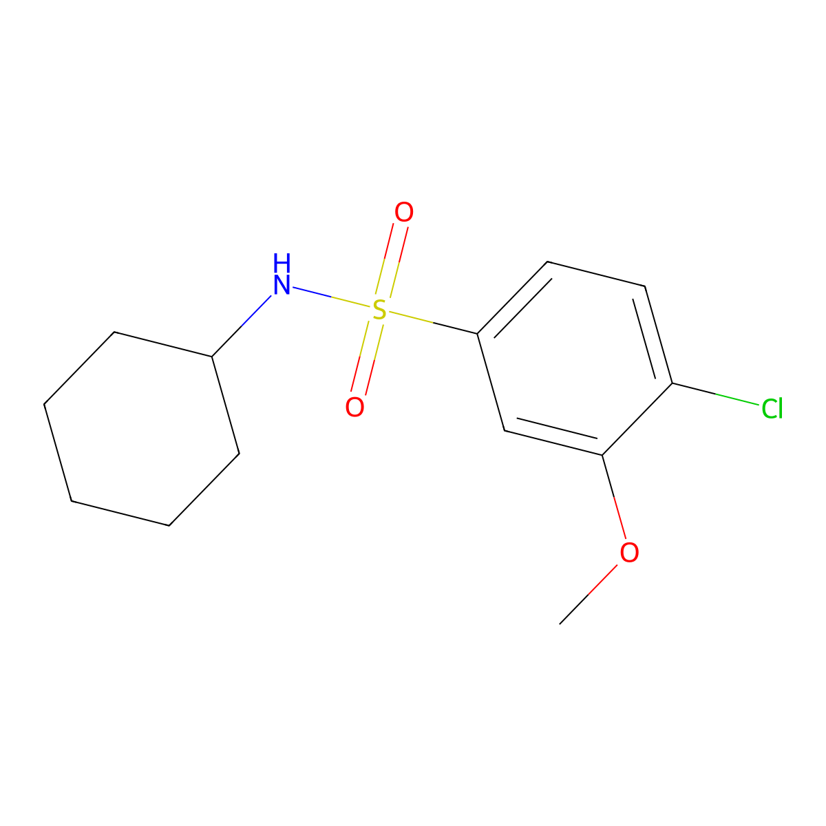 4-chloro-N-cyclohexyl-3-methoxybenzenesulfonamide molecular structure, CAS 714207-10-0