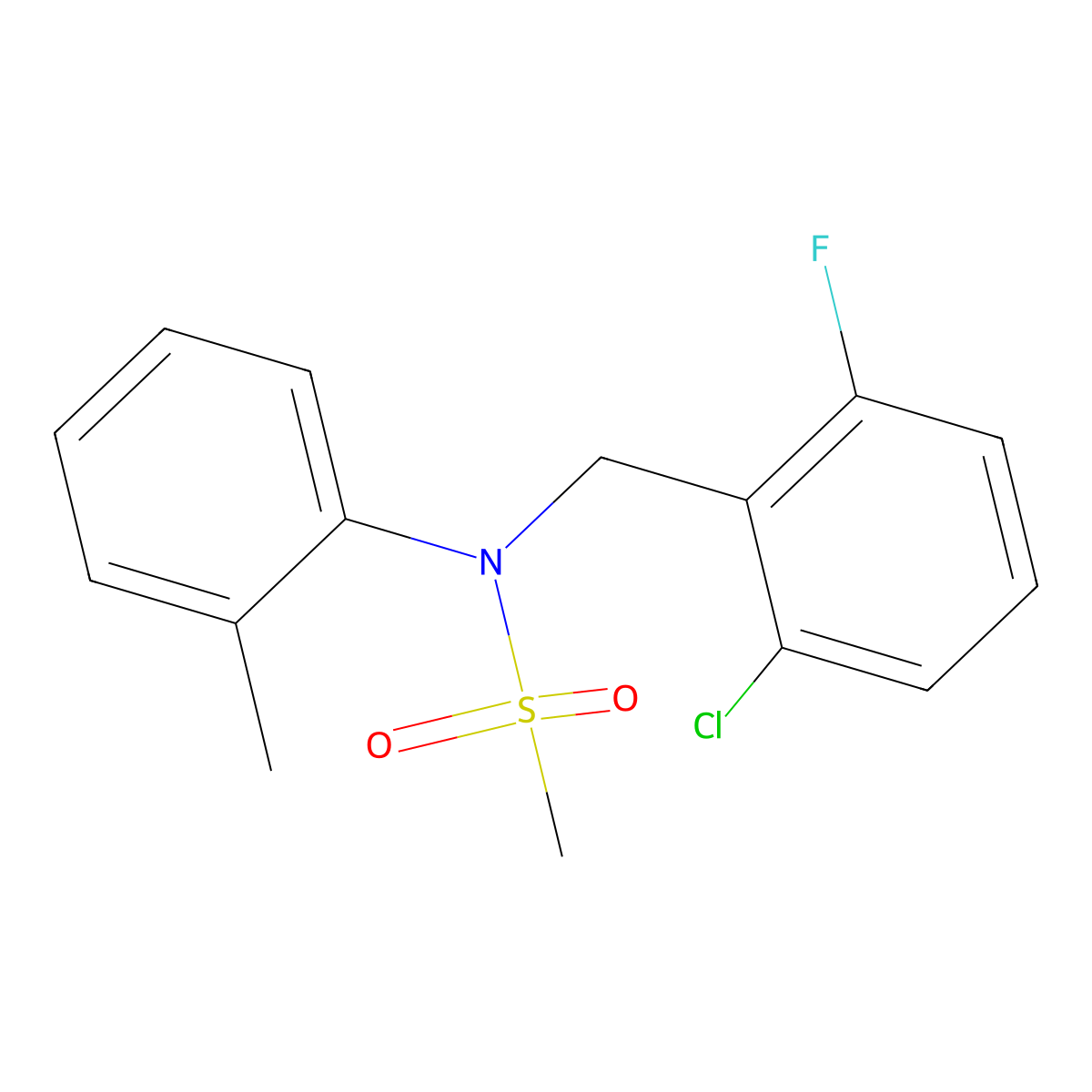N-(2-chloro-6-fluorobenzyl)-N-(2-methylphenyl)methanesulfonamide molecular structure, CAS 714207-15-5