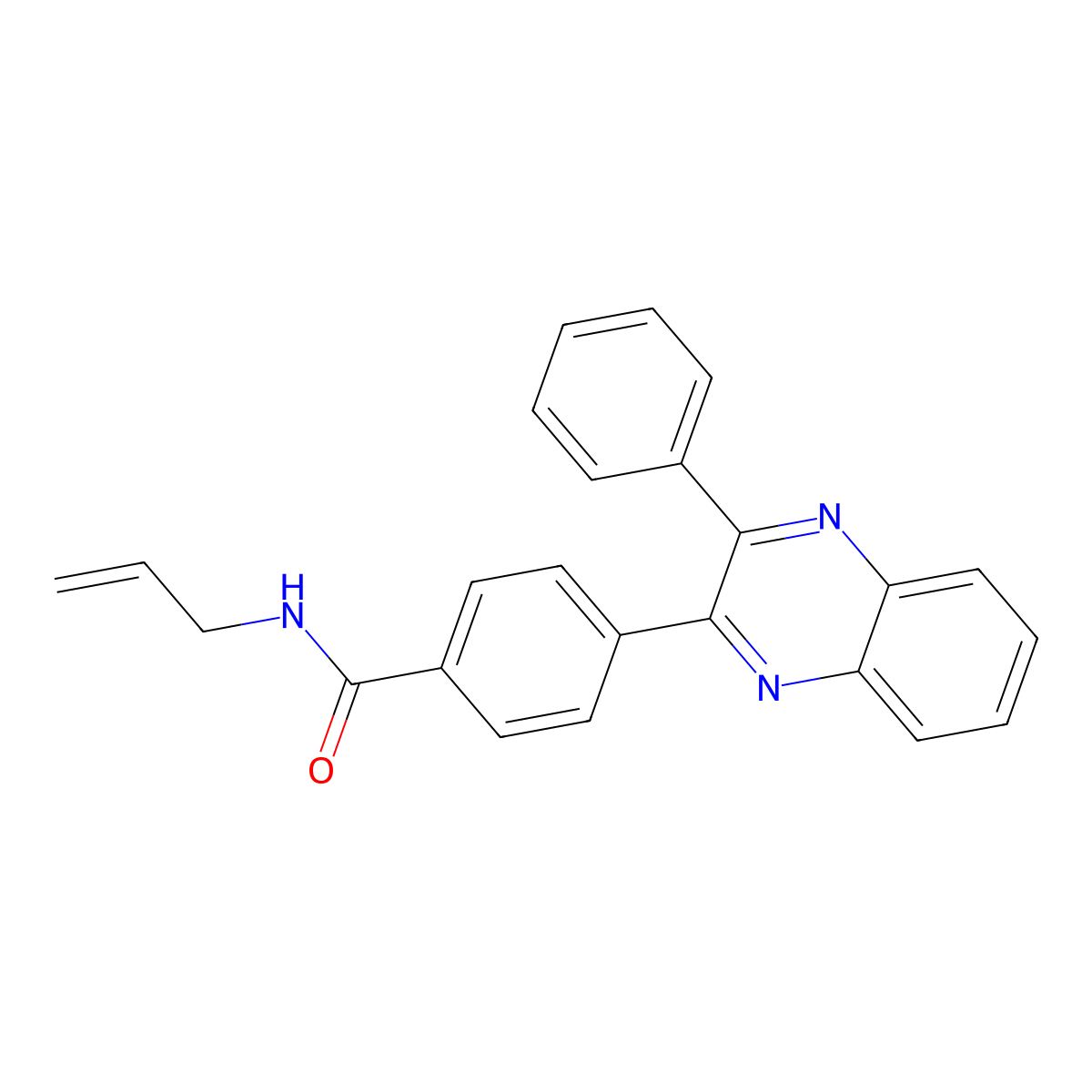 4-(3-phenylquinoxalin-2-yl)-N-prop-2-enylbenzamide molecular structure, CAS 714207-16-6