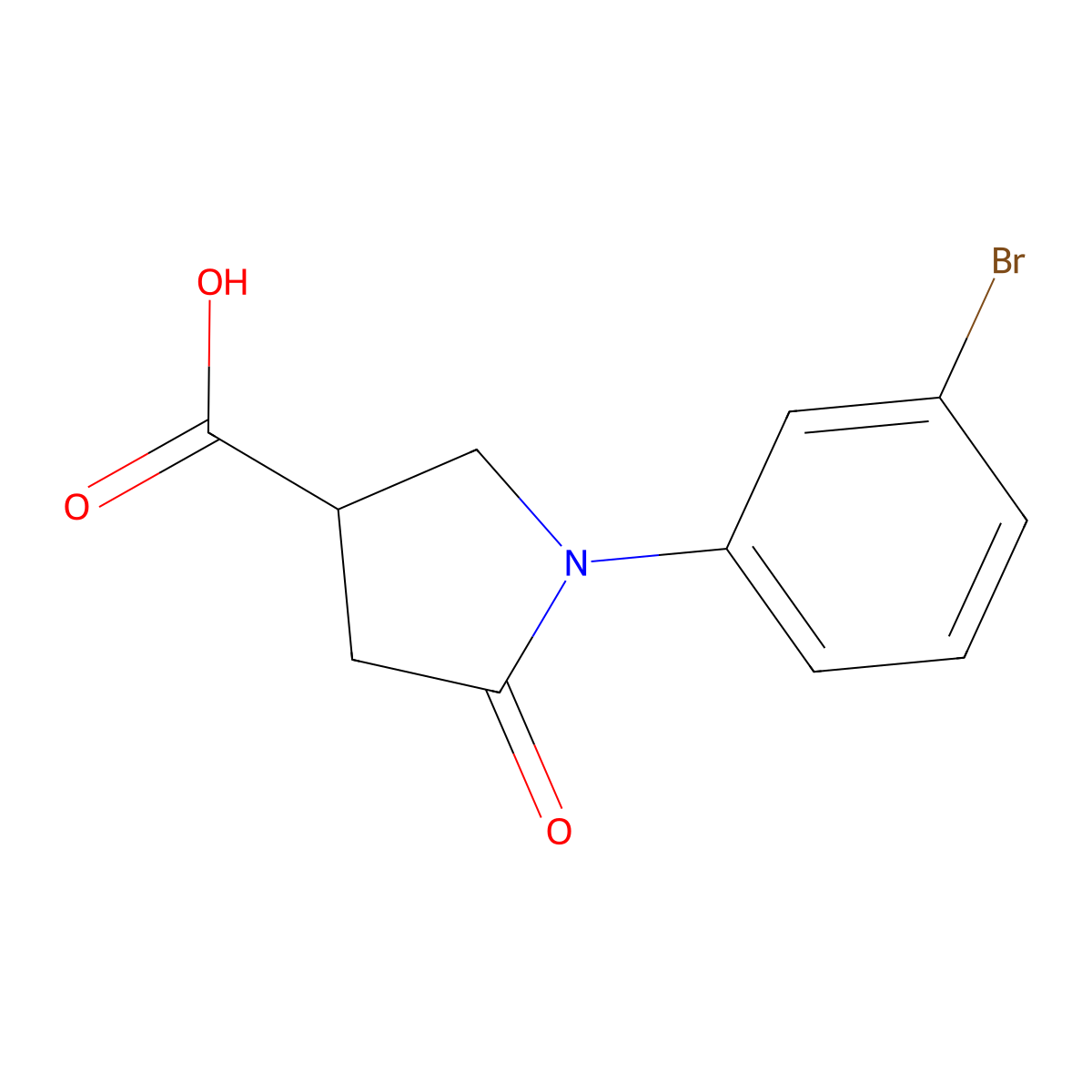 1-(3-Bromophenyl)-5-oxopyrrolidine-3-carboxylic acid molecular structure, CAS 714207-41-7