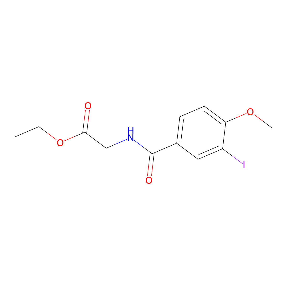 Ethyl 2-[(3-iodo-4-methoxyphenyl)carbonylamino]acetate molecular structure, CAS 714207-47-3