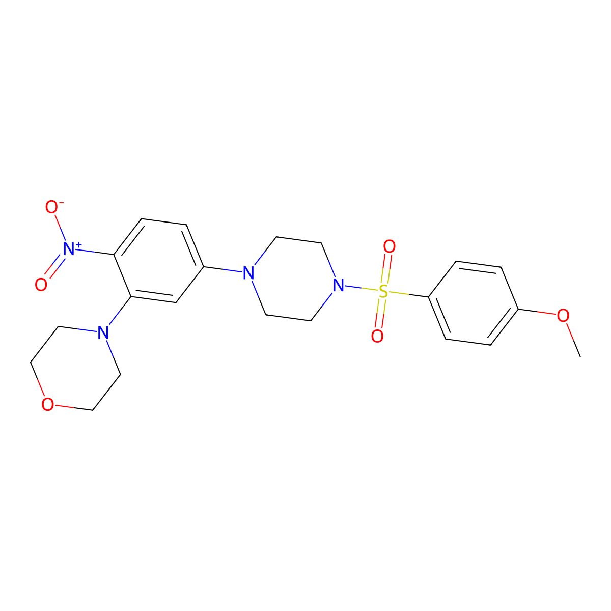 4-[5-[4-(4-Methoxyphenyl)sulfonylpiperazin-1-yl]-2-nitrophenyl]morpholine molecular structure, CAS 714207-58-6