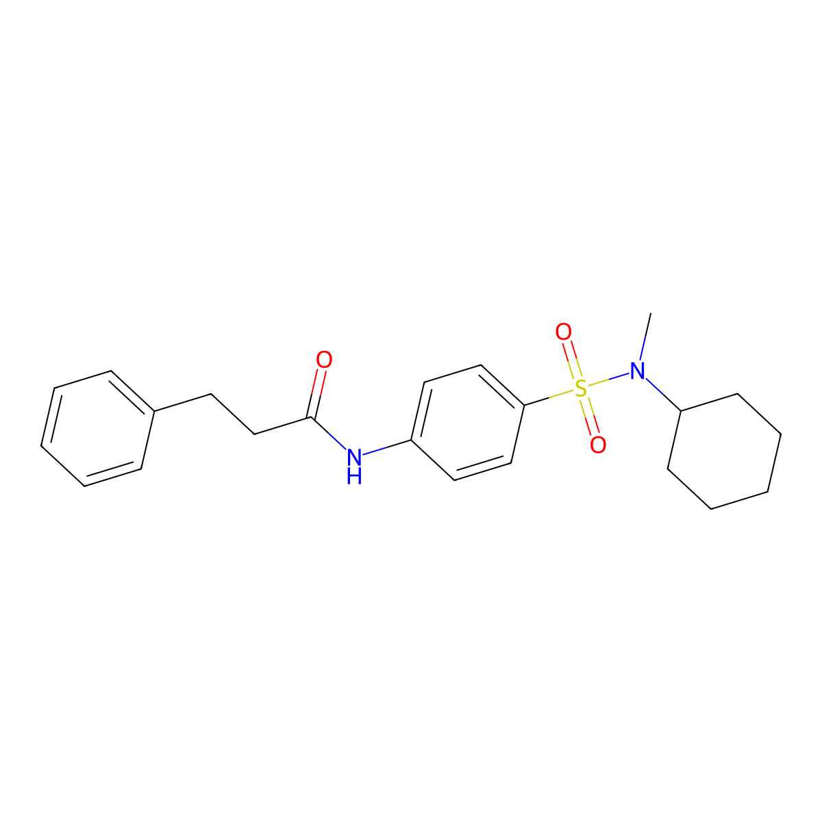 N-(4-{[cyclohexyl(methyl)amino]sulfonyl}phenyl)-3-phenylpropanamide molecular structure, CAS 714207-68-8