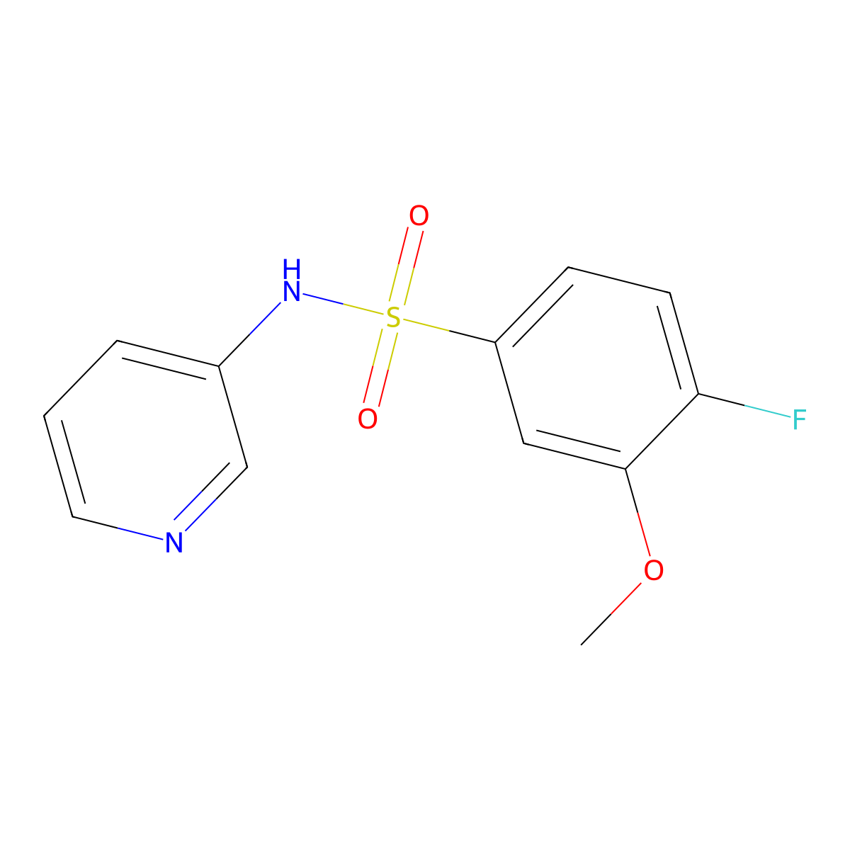 4-fluoro-3-methoxy-N-3-pyridinylbenzenesulfonamide molecular structure, CAS 714207-74-6