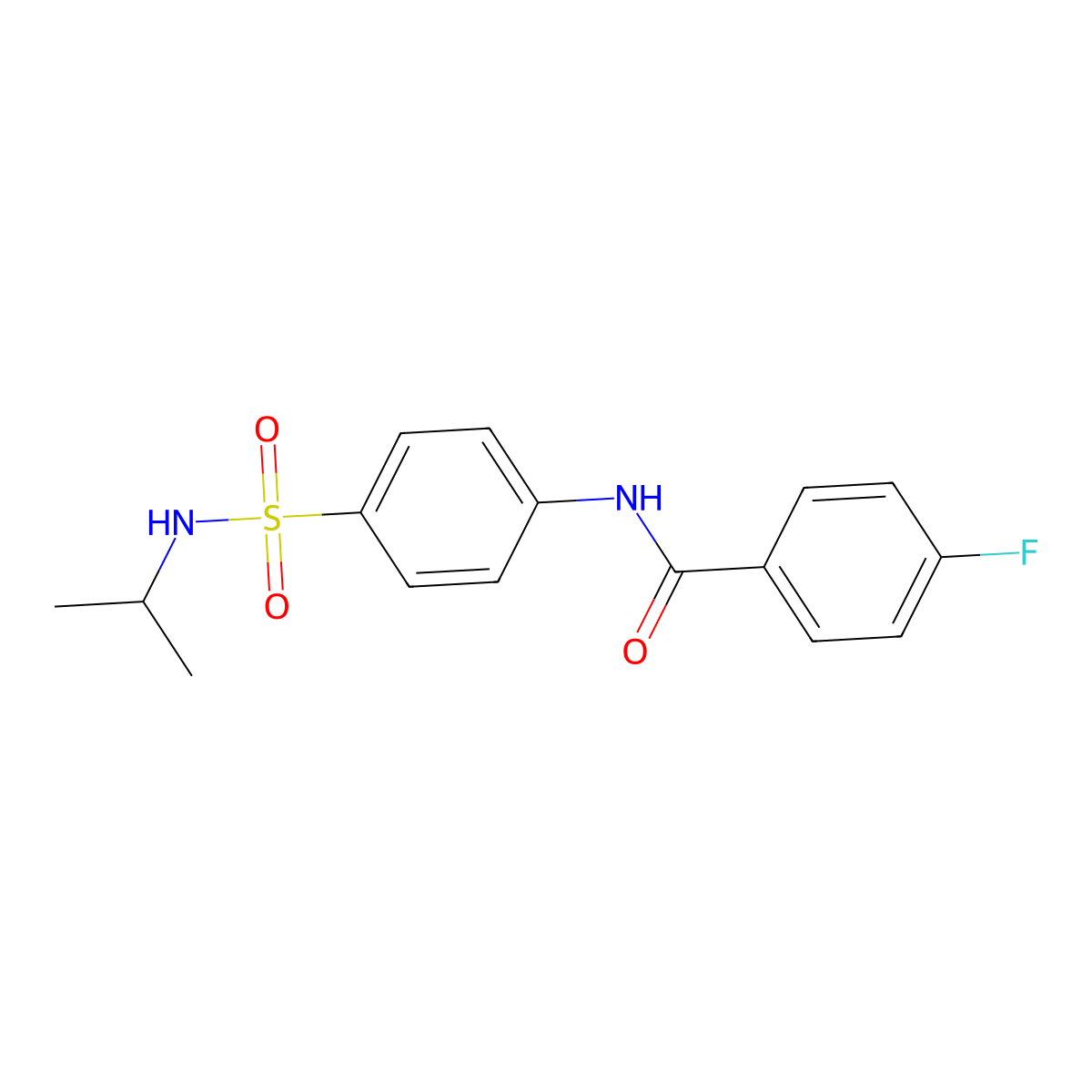 4-fluoro-N-{4-[(isopropylamino)sulfonyl]phenyl}benzamide molecular structure, CAS 714207-78-0