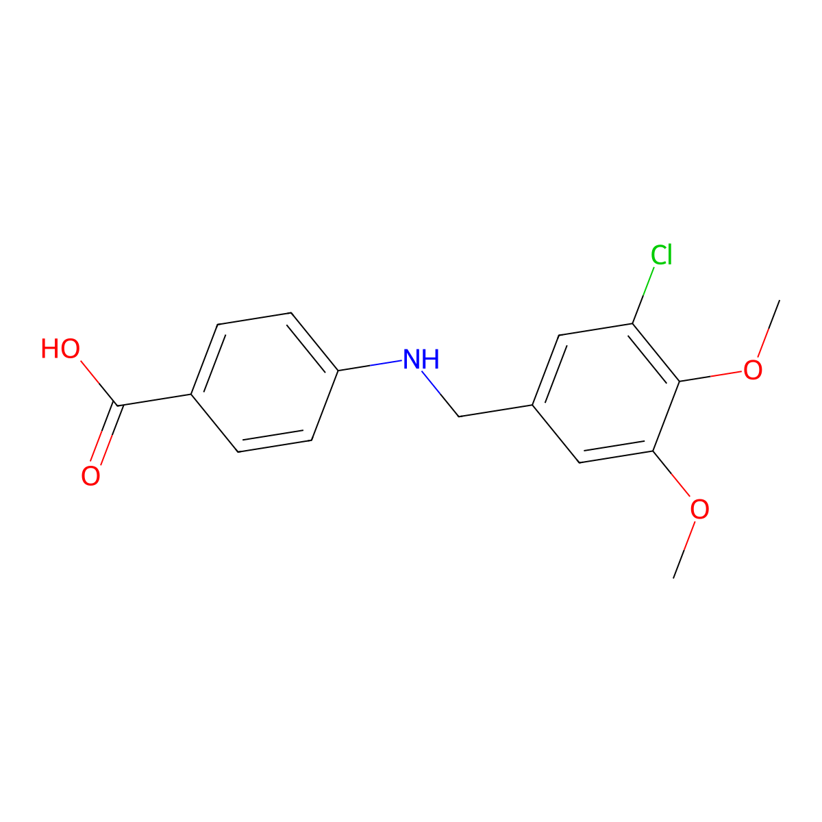 4-[(3-Chloro-4,5-dimethoxybenzyl)amino]benzoic acid molecular structure, CAS 714207-87-1