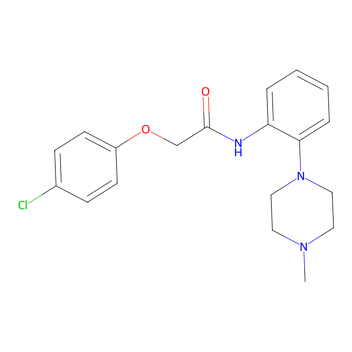 2-(4-chlorophenoxy)-N-[2-(4-methylpiperazin-1-yl)phenyl]acetamide molecular structure, CAS 714207-98-4