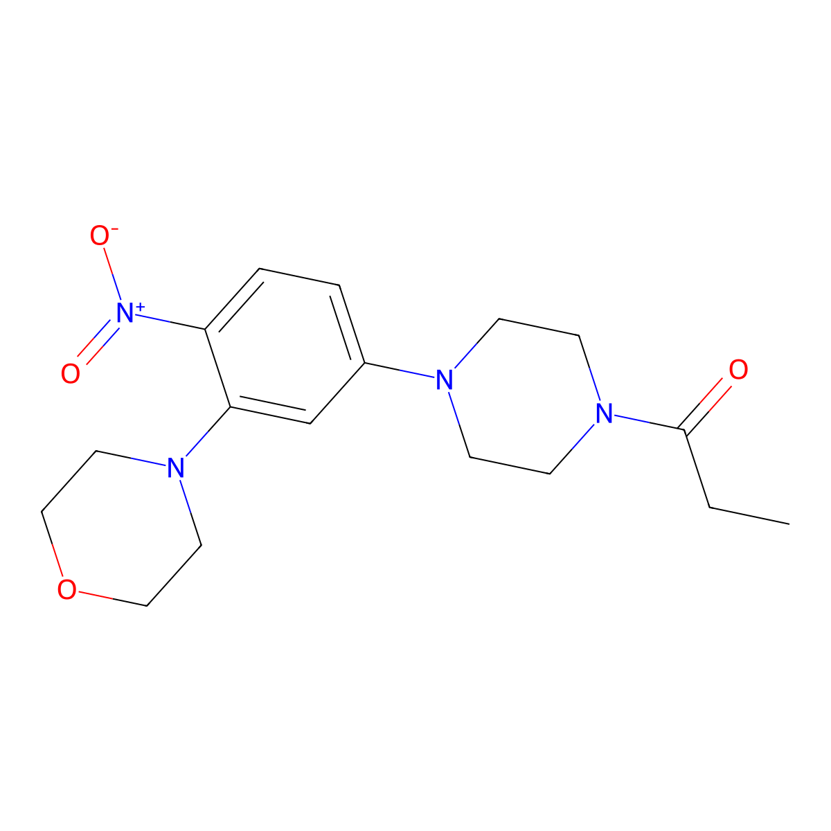 1-[4-(3-Morpholin-4-yl-4-nitrophenyl)piperazin-1-yl]propan-1-one molecular structure, CAS 714208-23-8