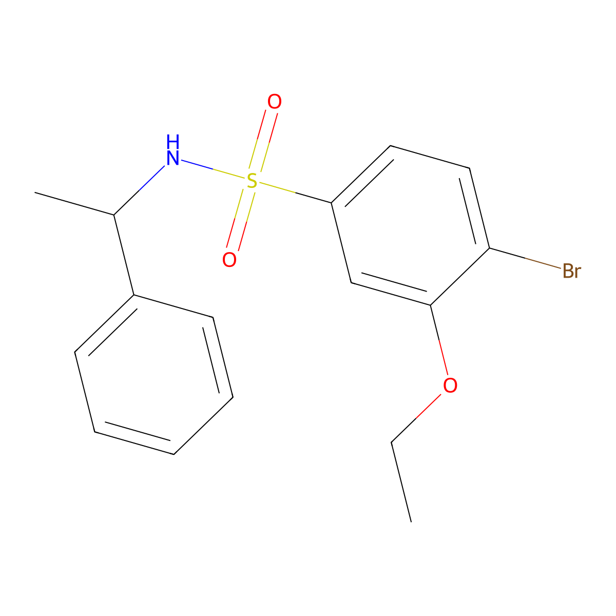 4-bromo-3-ethoxy-N-(1-phenylethyl)benzenesulfonamide molecular structure, CAS 714208-25-0