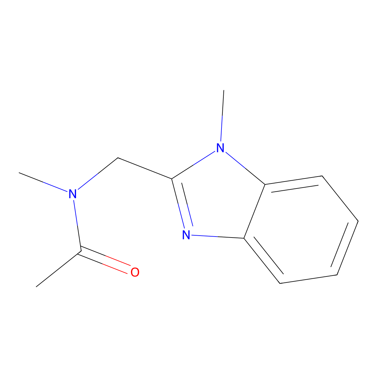 N-methyl-N-[(1-methylbenzimidazol-2-yl)methyl]acetamide molecular structure, CAS 714208-28-3