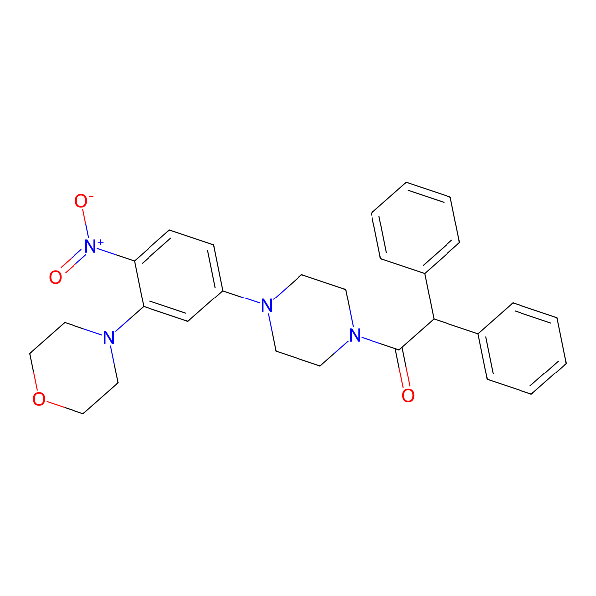 1-[4-(3-Morpholin-4-yl-4-nitrophenyl)piperazin-1-yl]-2,2-diphenylethanone molecular structure, CAS 714208-33-0