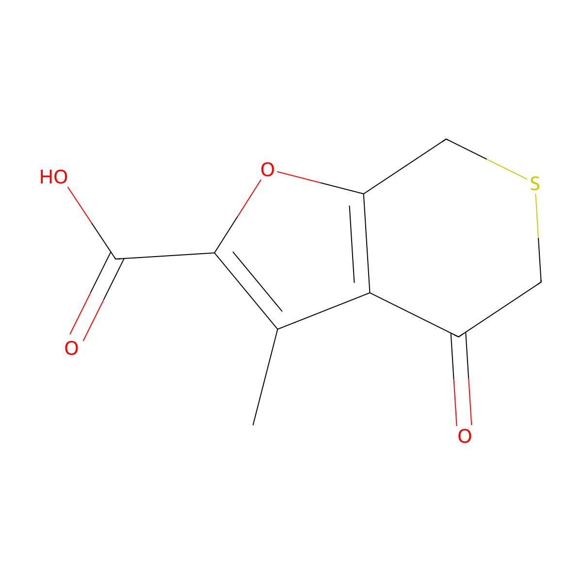 3-Methyl-4-oxo-4,7-dihydro-5H-thiopyrano[3,4-b]furan-2-carboxylic acid molecular structure, CAS 714208-34-1