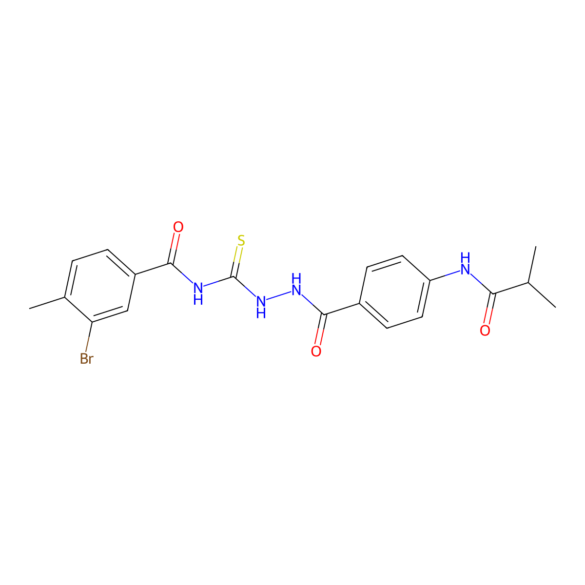 3-bromo-4-methyl-N-[[[4-(2-methylpropanoylamino)benzoyl]amino]carbamothioyl]benzamide molecular structure, CAS 714208-39-6