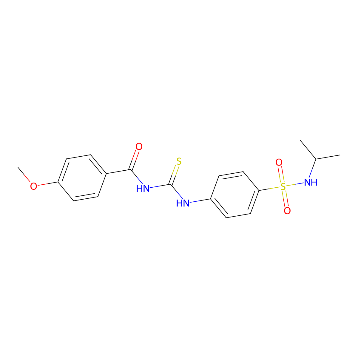 4-methoxy-N-[[4-(propan-2-ylsulfamoyl)phenyl]carbamothioyl]benzamide molecular structure, CAS 714208-60-3