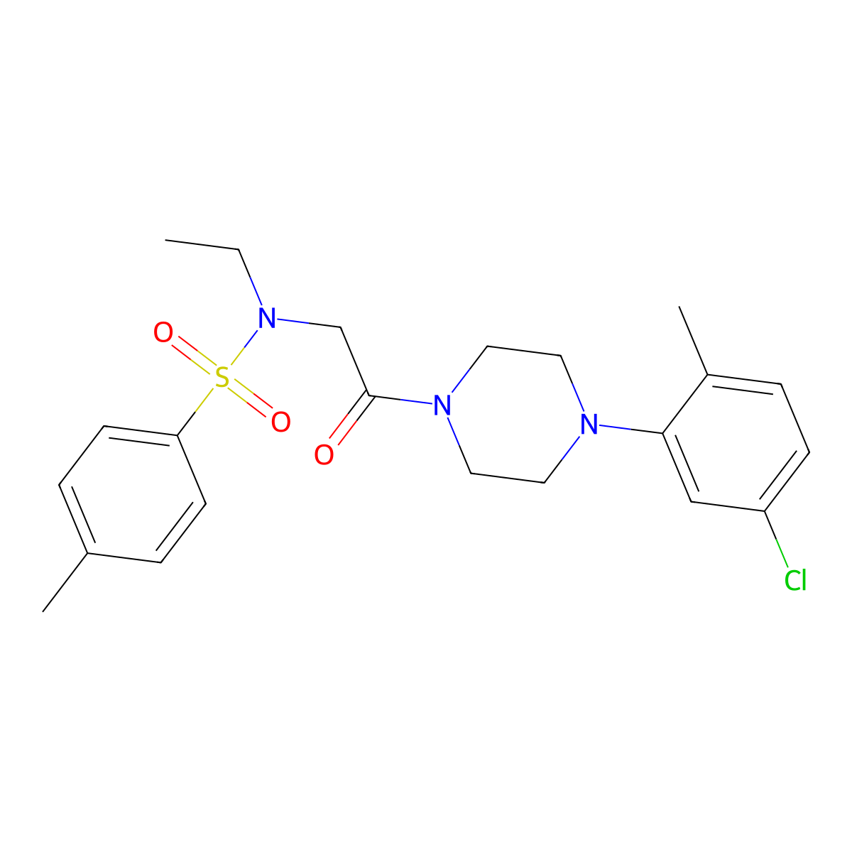 N-{2-[4-(5-chloro-2-methylphenyl)piperazin-1-yl]-2-oxoethyl}-N-ethyl-4-methylbenzenesulfonamide molecular structure, CAS 714208-65-8
