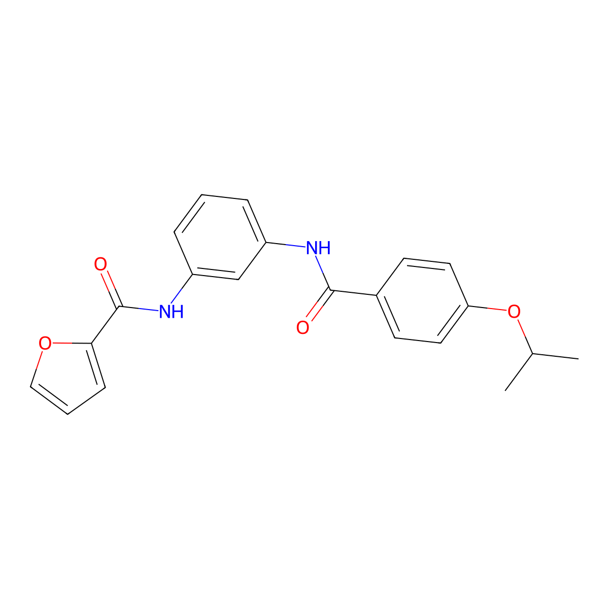 N-[3-[(4-propan-2-yloxybenzoyl)amino]phenyl]furan-2-carboxamide molecular structure, CAS 714208-73-8