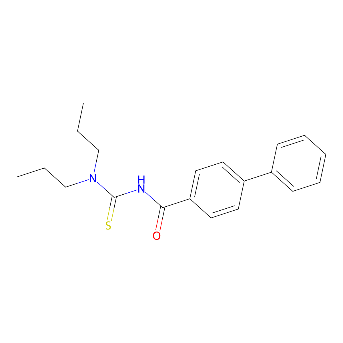 N-(dipropylcarbamothioyl)-4-phenylbenzamide molecular structure, CAS 714208-88-5