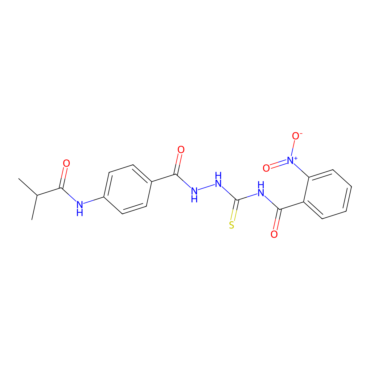N-({2-[4-(isobutyrylamino)benzoyl]hydrazino}carbonothioyl)-2-nitrobenzamide molecular structure, CAS 714209-00-4