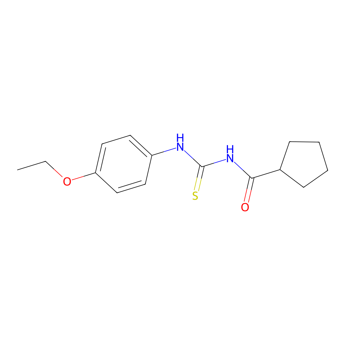 N-[(4-ethoxyphenyl)carbamothioyl]cyclopentanecarboxamide molecular structure, CAS 714209-04-8