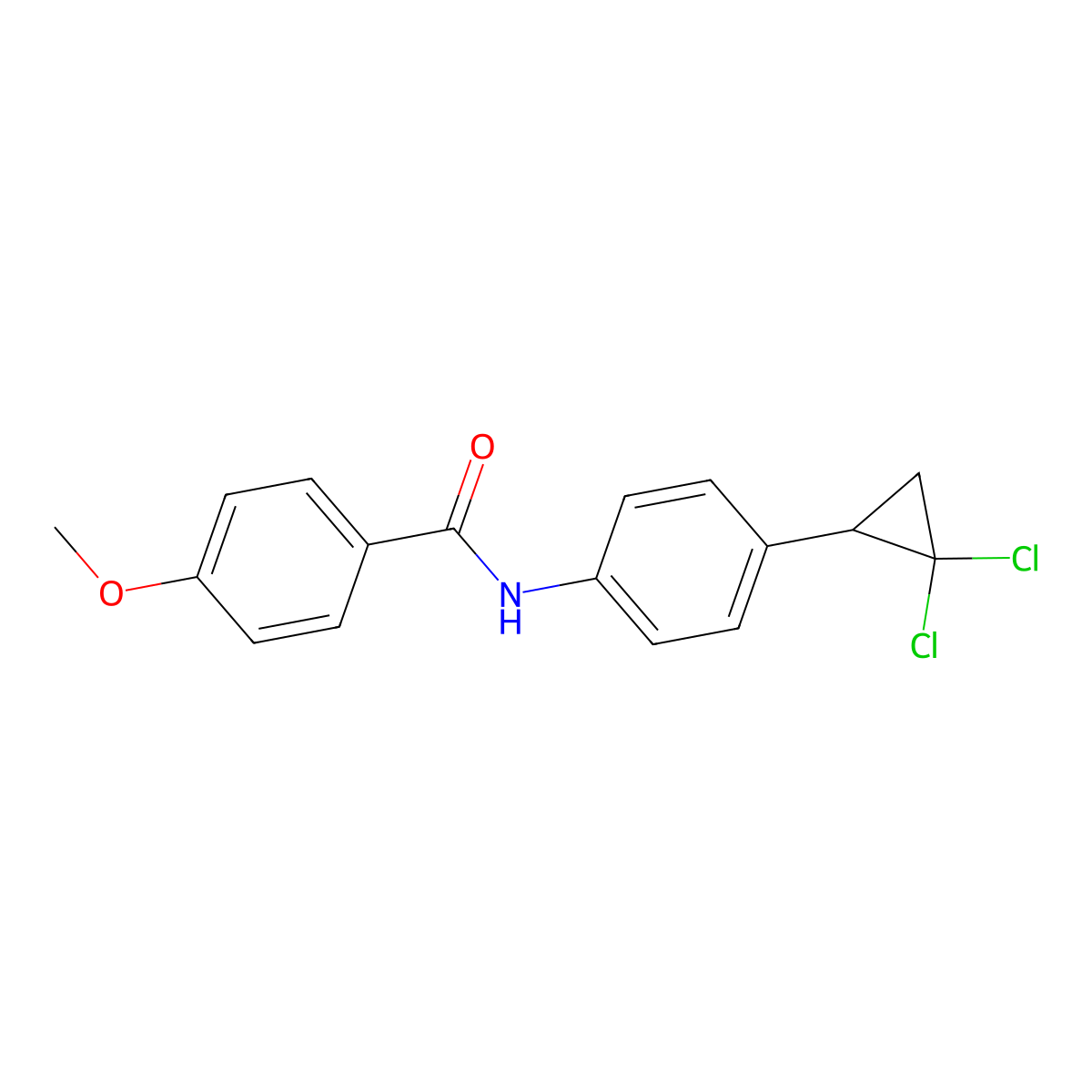 N-[4-(2,2-dichlorocyclopropyl)phenyl]-4-methoxybenzamide molecular structure, CAS 714209-23-1