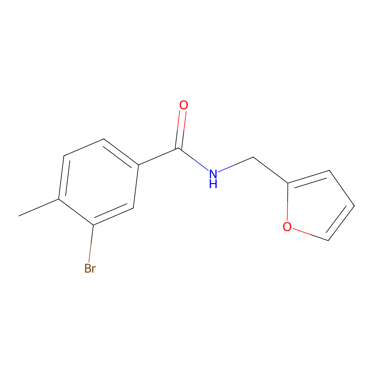 3-bromo-N-(2-furylmethyl)-4-methylbenzamide molecular structure, CAS 714209-31-1