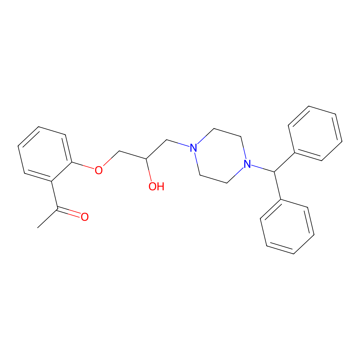 1-(2-{3-[4-(Diphenylmethyl)-1-piperazinyl]-2-hydroxypropoxy}phenyl)ethanone molecular structure, CAS 714209-35-5