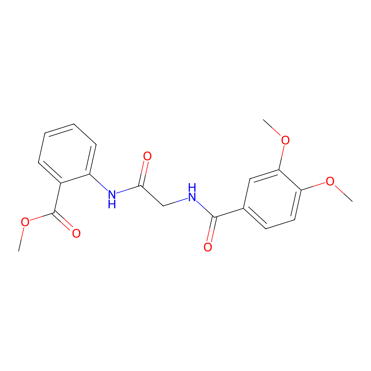 methyl 2-({N-[(3,4-dimethoxyphenyl)carbonyl]glycyl}amino)benzoate molecular structure, CAS 714209-85-5