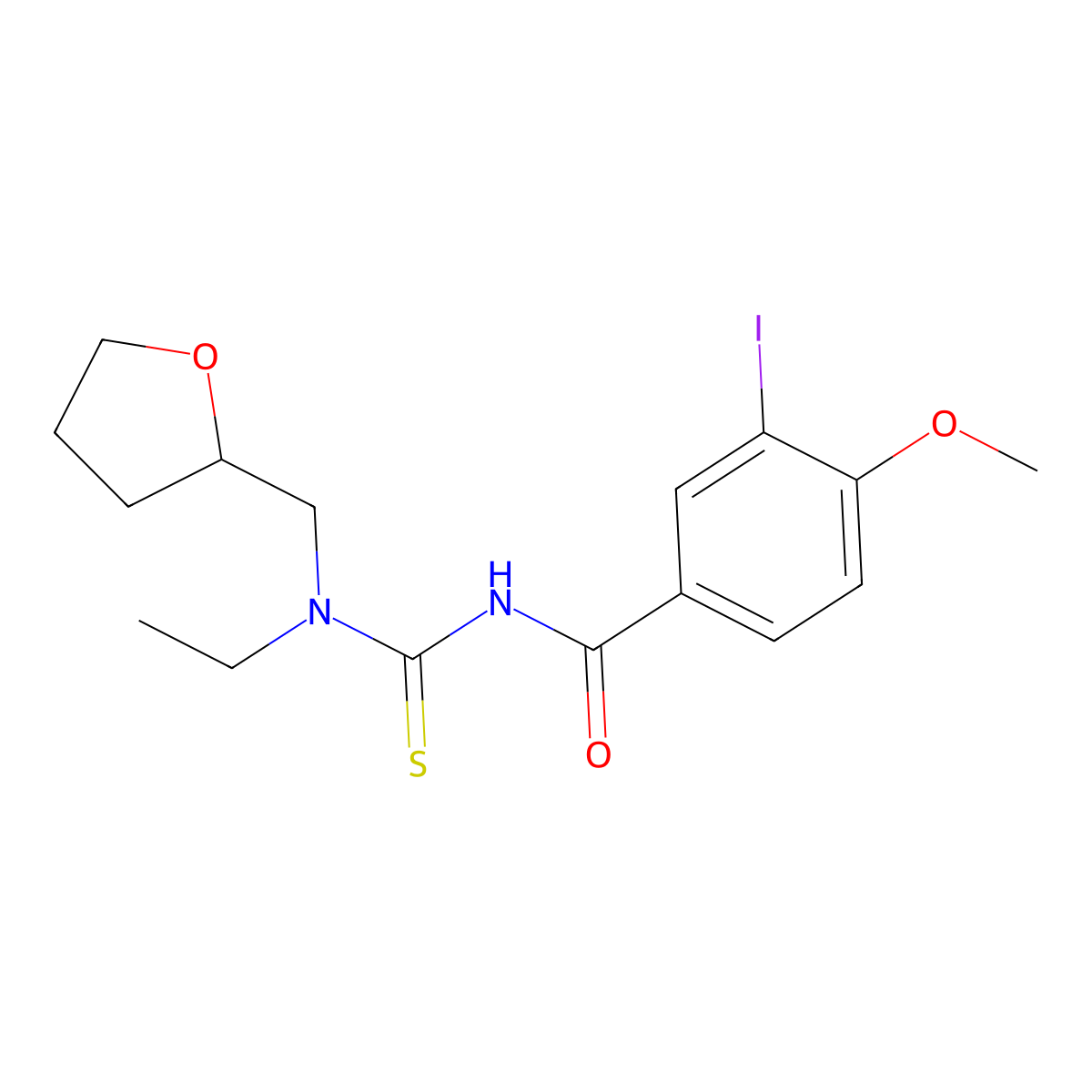 N-[ethyl(oxolan-2-ylmethyl)carbamothioyl]-3-iodo-4-methoxybenzamide molecular structure, CAS 714209-89-9