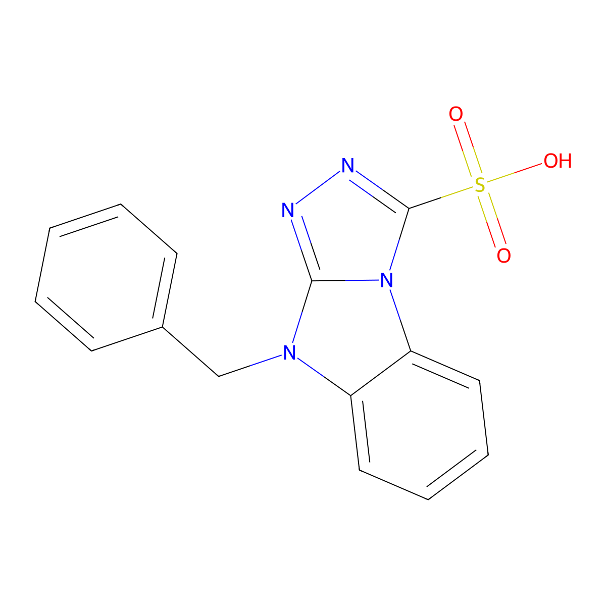 9-benzyl-9H-[1,2,4]triazolo[4,3-a]benzimidazole-3-sulfonic acid molecular structure, CAS 714210-05-6