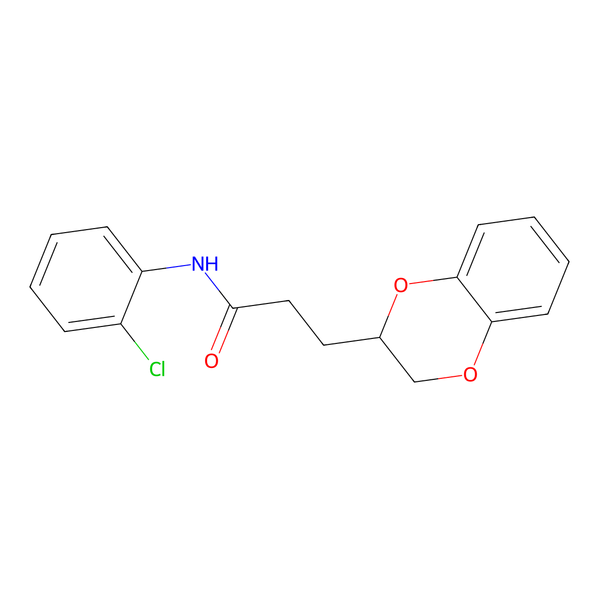 N-(2-chlorophenyl)-3-(2,3-dihydro-1,4-benzodioxin-3-yl)propanamide molecular structure, CAS 714210-07-8