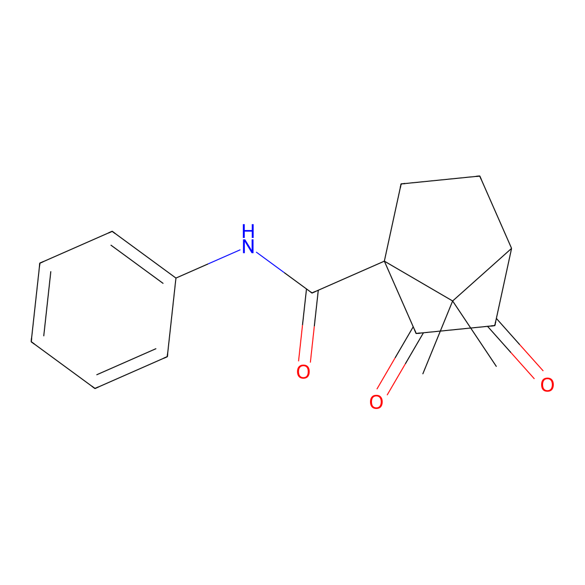 7,7-dimethyl-2,3-dioxo-N-phenylbicyclo[2.2.1]heptane-1-carboxamide molecular structure, CAS 714210-09-0