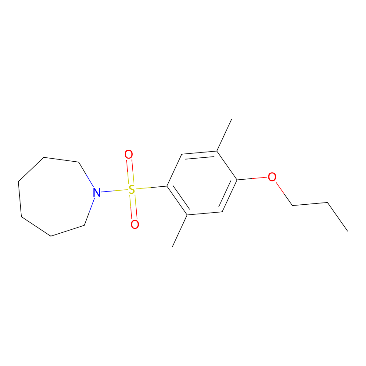 1-(2,5-Dimethyl-4-propoxybenzenesulfonyl)azepane molecular structure, CAS 714210-29-4