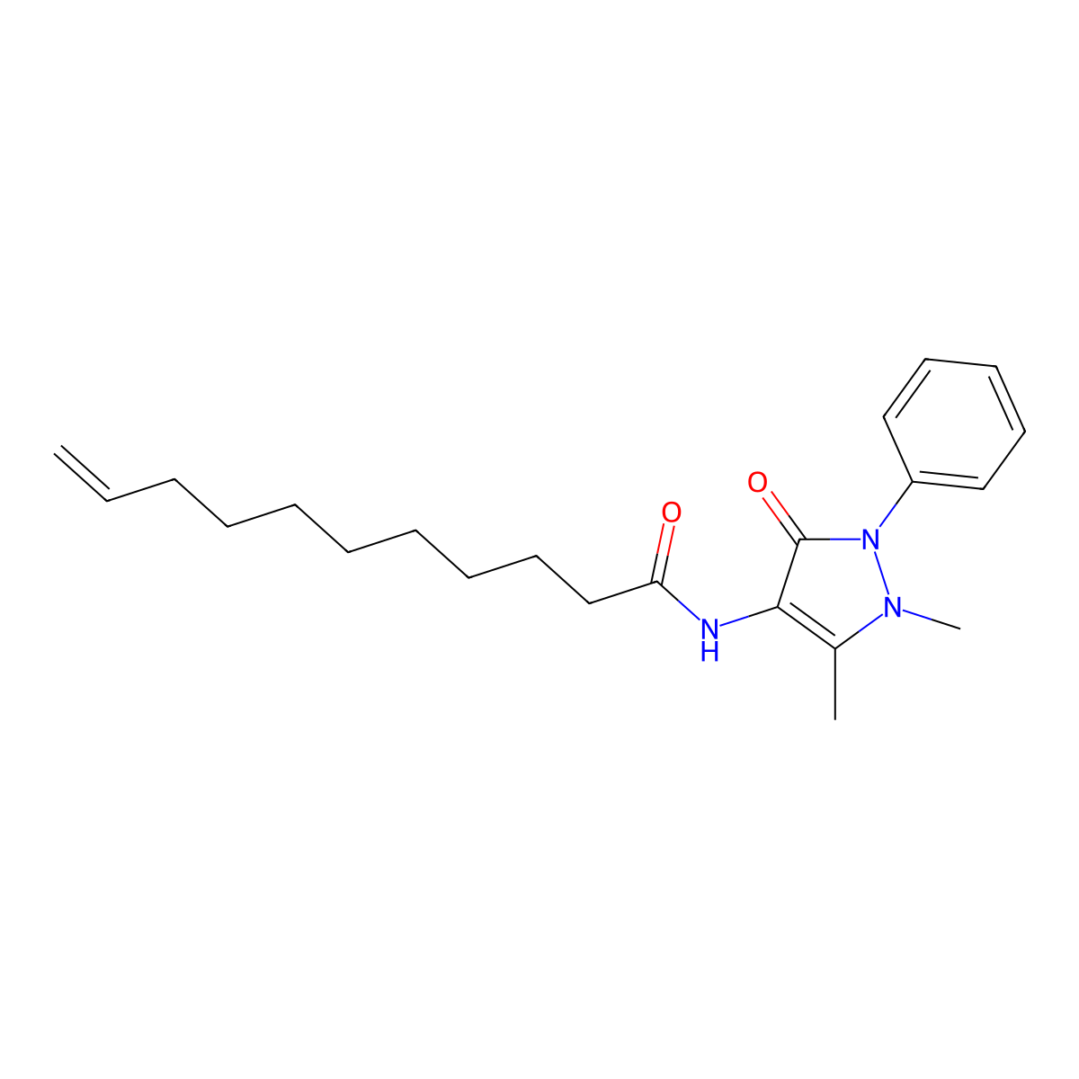 N-(1,5-dimethyl-3-oxo-2-phenylpyrazol-4-yl)undec-10-enamide molecular structure, CAS 714210-33-0