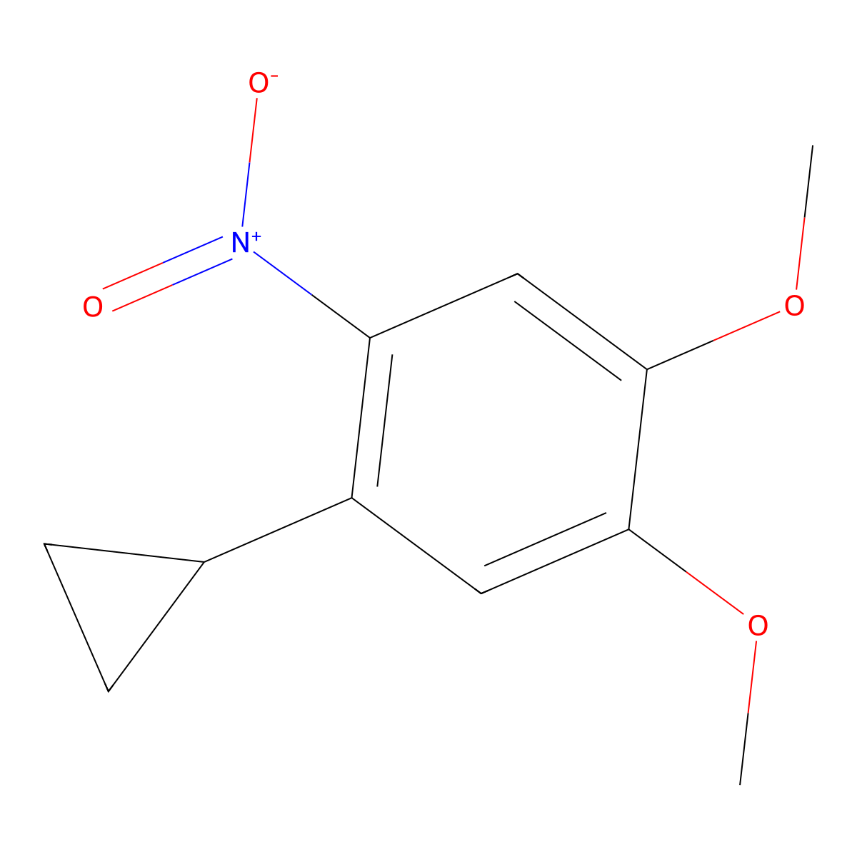 1-Cyclopropyl-4,5-dimethoxy-2-nitrobenzene molecular structure, CAS 714210-44-3
