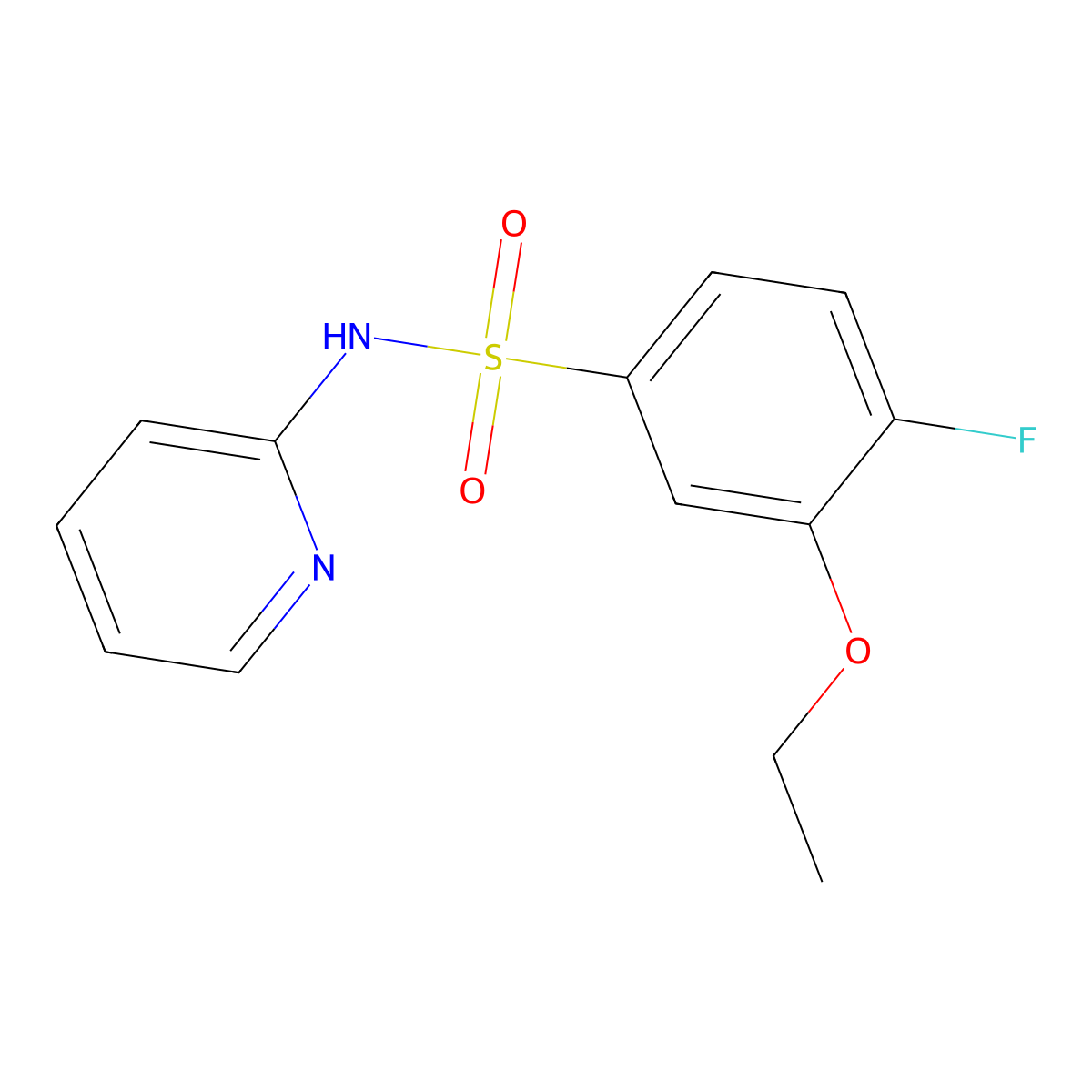 3-ethoxy-4-fluoro-N-pyridin-2-ylbenzenesulfonamide molecular structure, CAS 714210-54-5