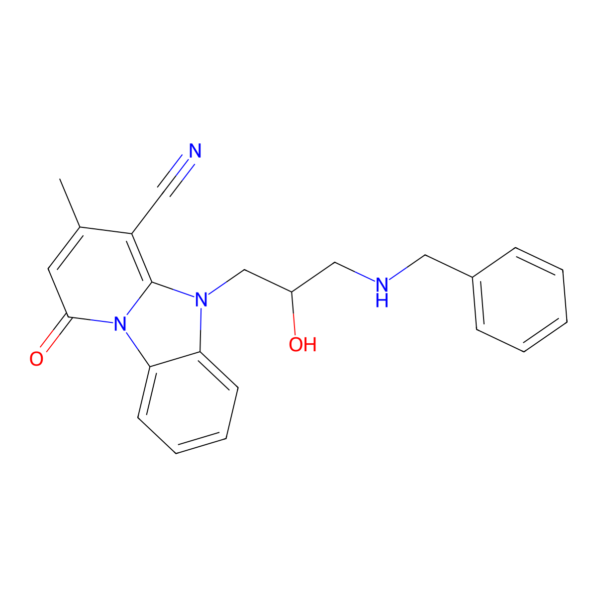 5-[3-(Benzylamino)-2-hydroxypropyl]-3-methyl-1-oxo-1,5-dihydropyrido[1,2-a]benzimidazole-4-carbonitrile molecular structure, CAS 714210-78-3