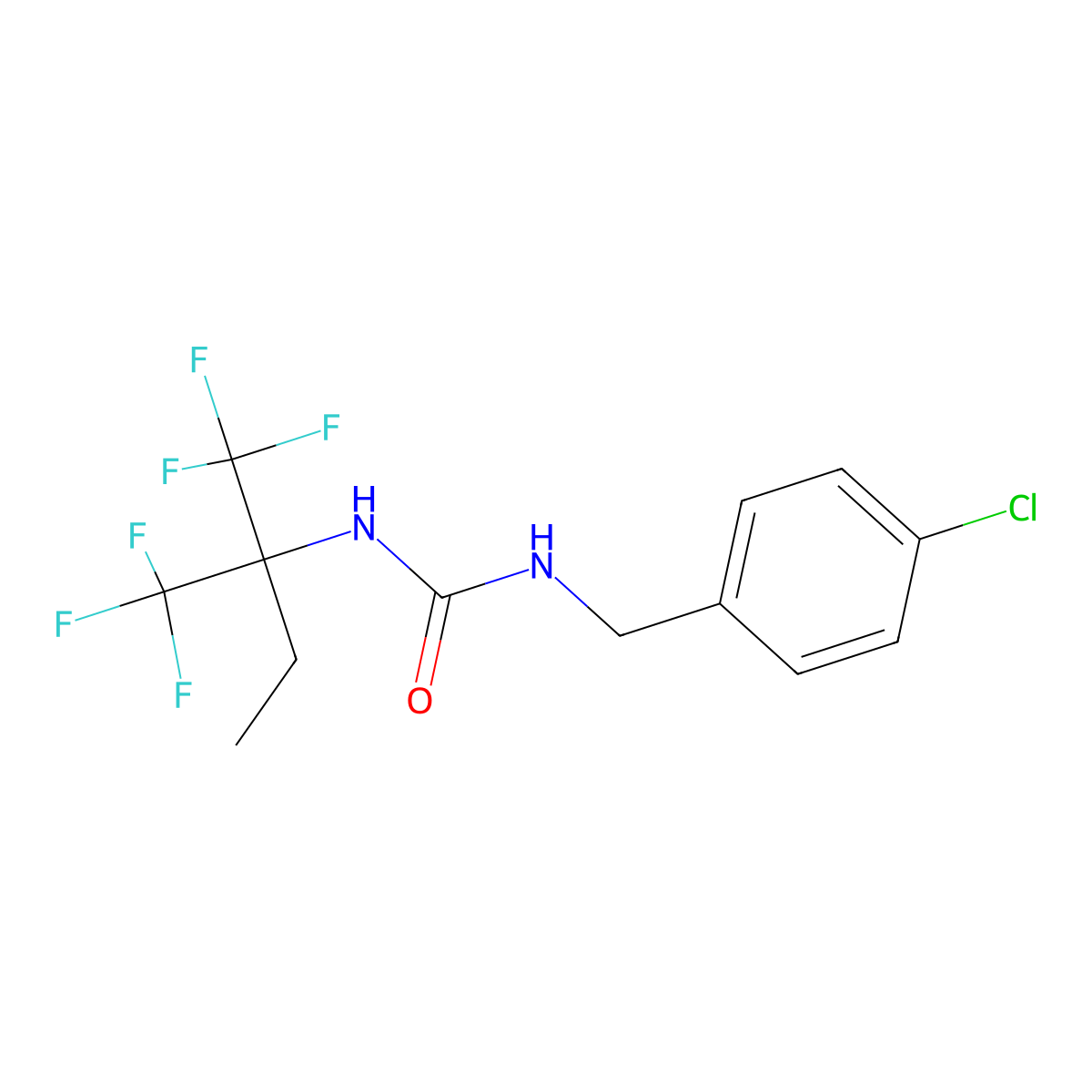 N-[1,1-bis(trifluoromethyl)propyl]-N'-(4-chlorobenzyl)urea molecular structure, CAS 714210-80-7
