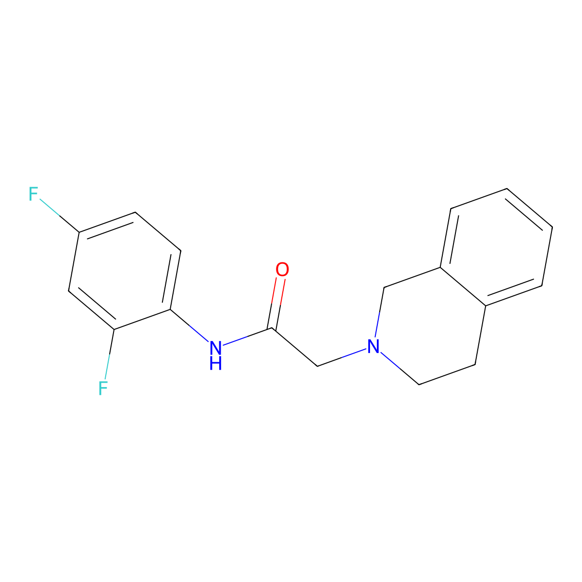 N-(2,4-difluorophenyl)-2-(3,4-dihydro-2(1H)-isoquinolinyl)acetamide molecular structure, CAS 714210-81-8