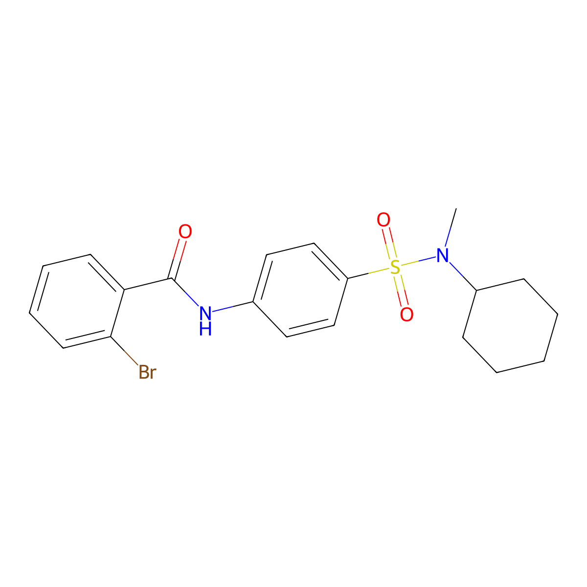 2-bromo-N-(4-{[cyclohexyl(methyl)amino]sulfonyl}phenyl)benzamide molecular structure, CAS 714210-87-4