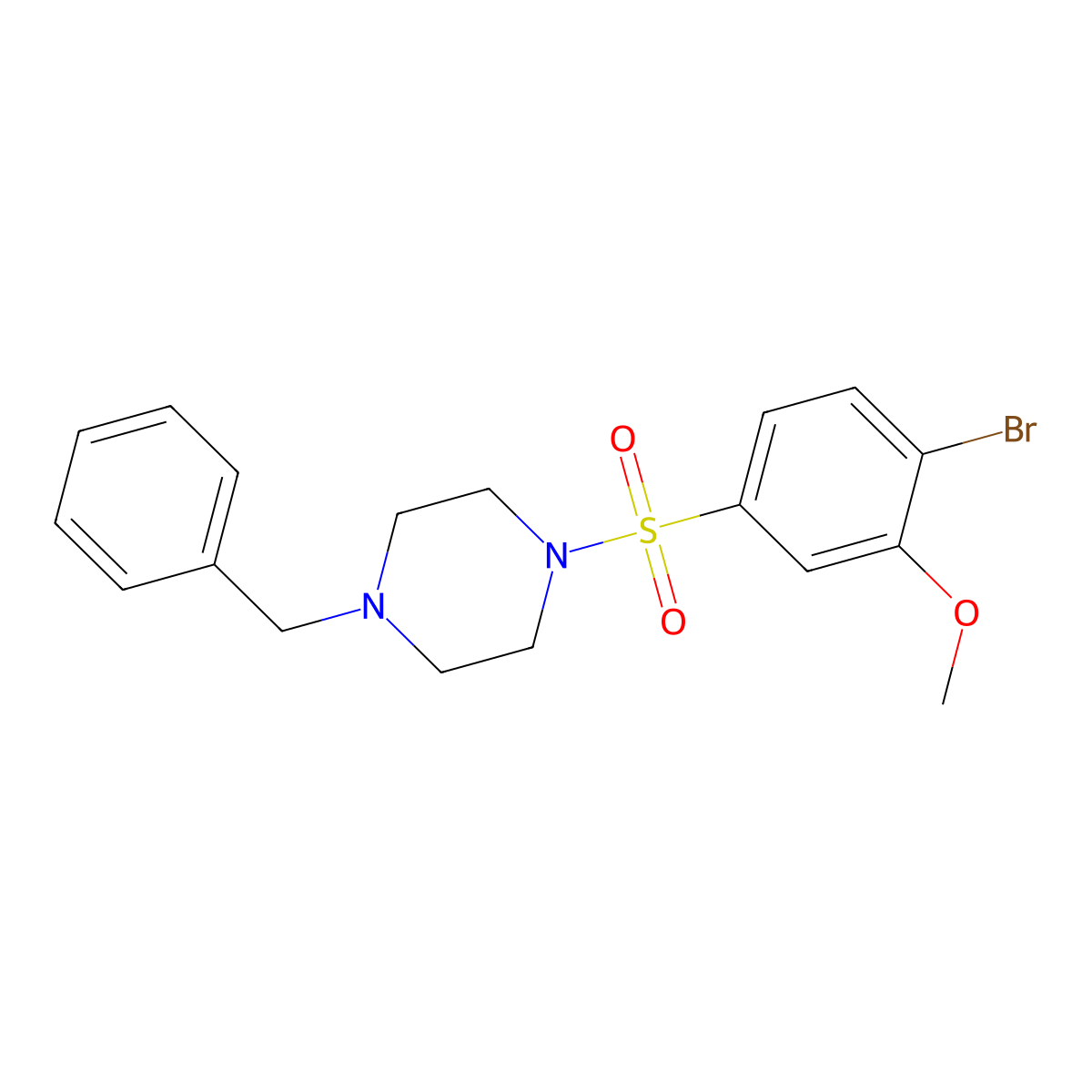 1-Benzyl-4-(4-bromo-3-methoxybenzenesulfonyl)piperazine molecular structure, CAS 714210-89-6