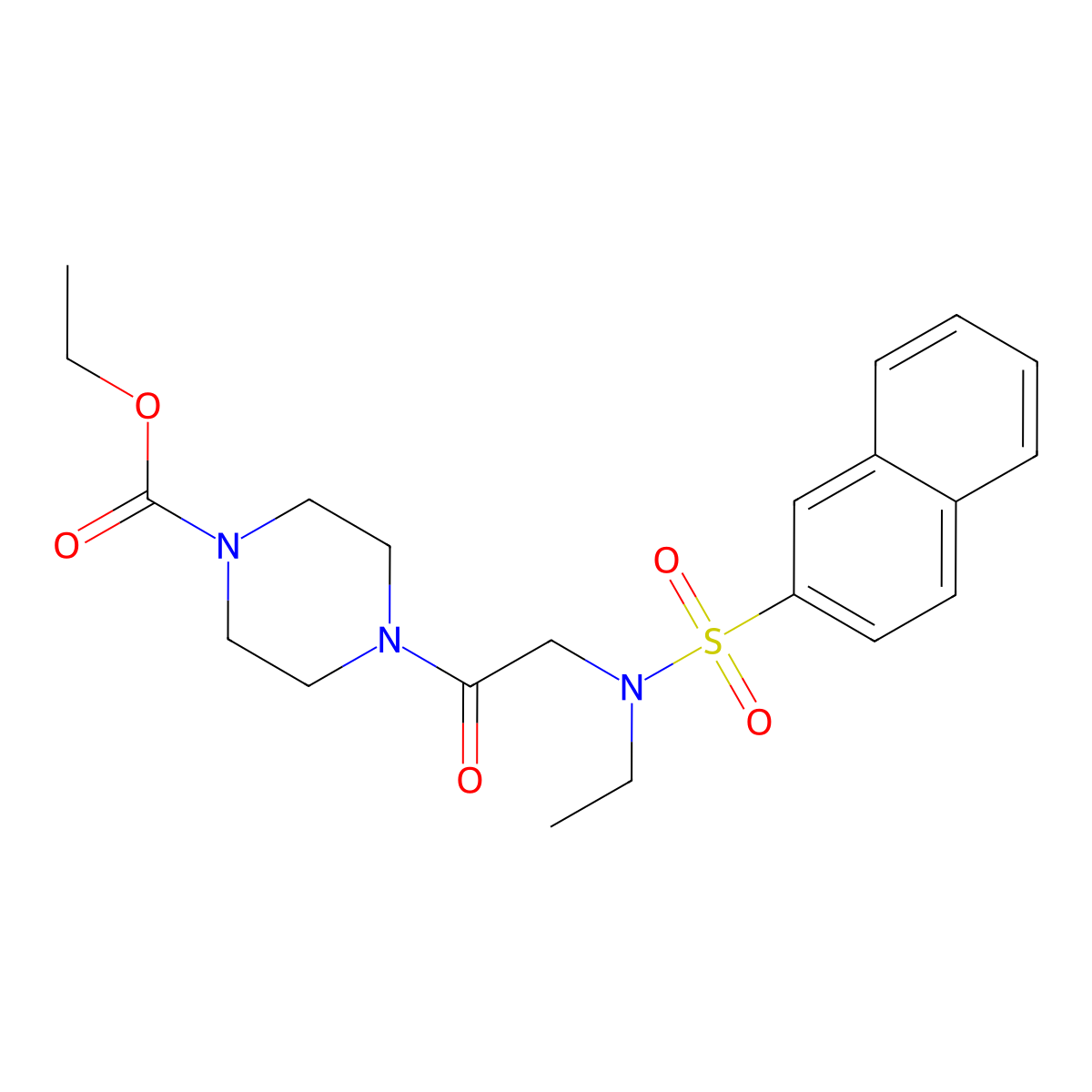 ethyl 4-[N-ethyl-N-(naphthalen-2-ylsulfonyl)glycyl]piperazine-1-carboxylate molecular structure, CAS 714210-90-9