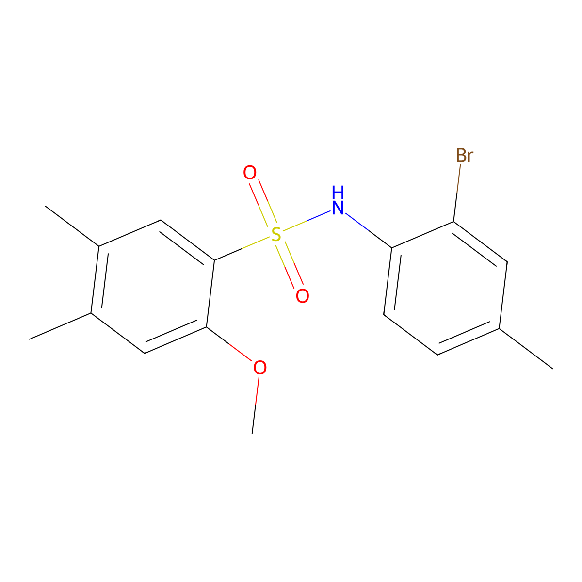 (2-Bromo-4-methylphenyl)[(2-methoxy-4,5-dimethylphenyl)sulfonyl]amine molecular structure, CAS 714211-00-4