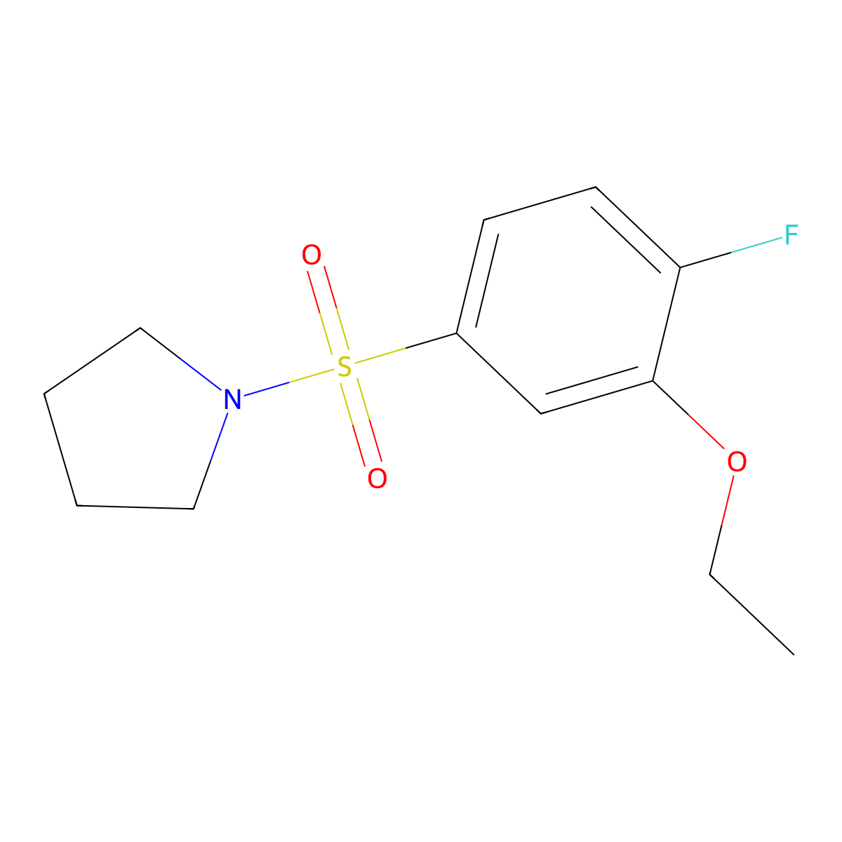 1-(3-Ethoxy-4-fluorophenyl)sulfonylpyrrolidine molecular structure, CAS 714211-11-7