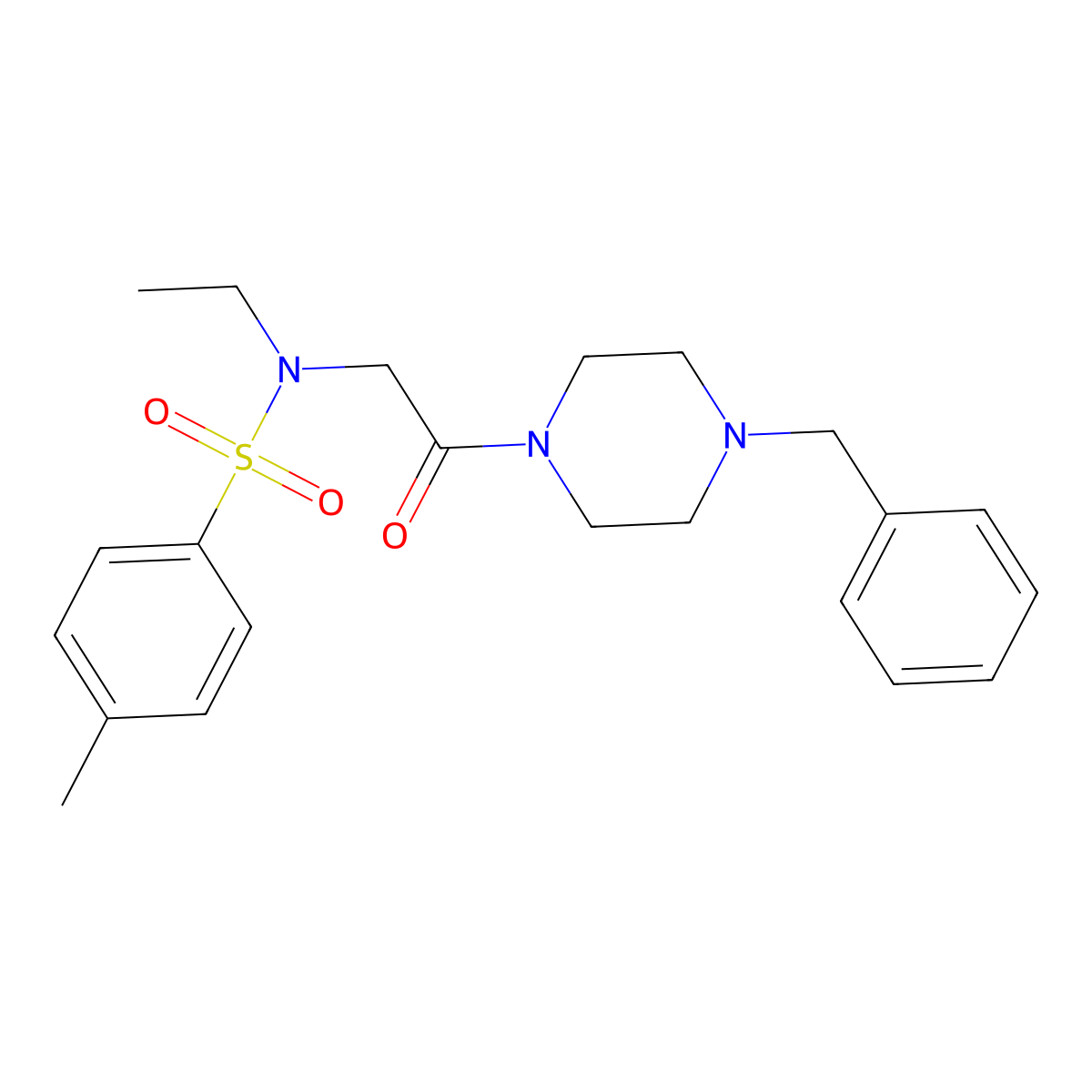 N-[2-(4-benzylpiperazin-1-yl)-2-oxoethyl]-N-ethyl-4-methylbenzenesulfonamide molecular structure, CAS 714211-16-2