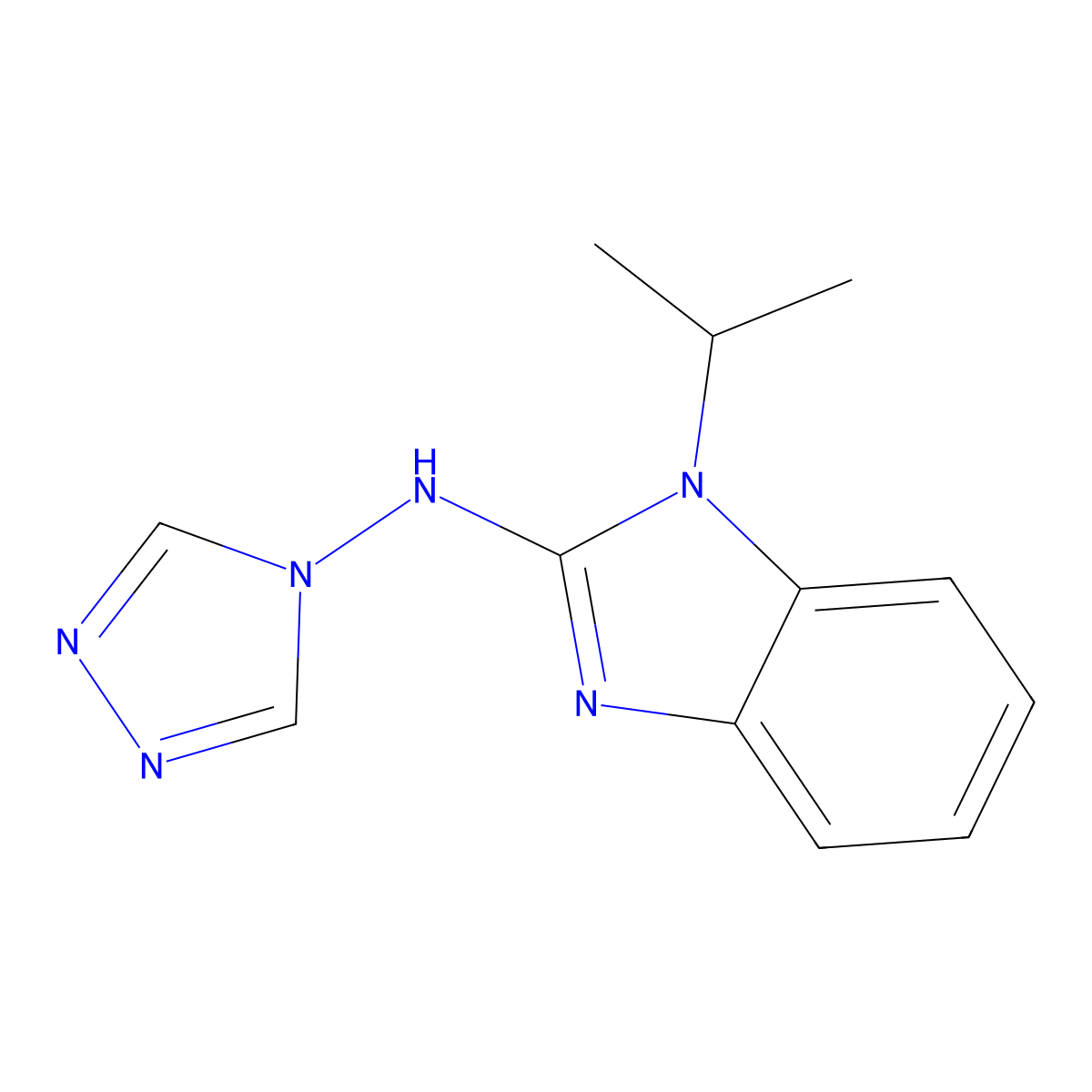1-propan-2-yl-N-(1,2,4-triazol-4-yl)benzimidazol-2-amine molecular structure, CAS 714211-38-8