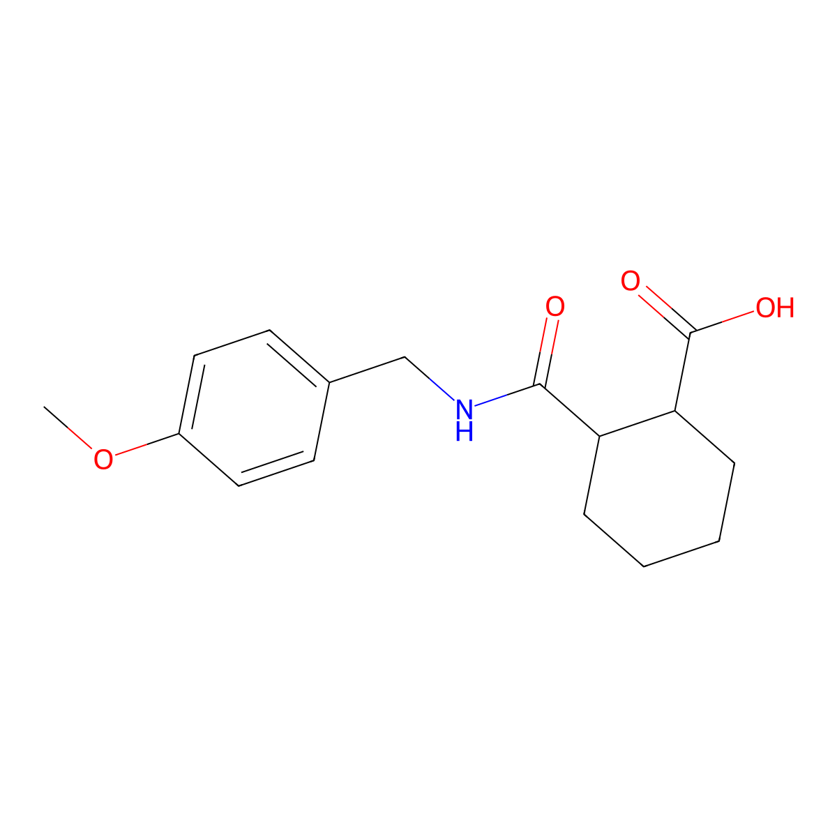 2-[(4-Methoxybenzyl)carbamoyl]cyclohexanecarboxylic acid molecular structure, CAS 714211-46-8