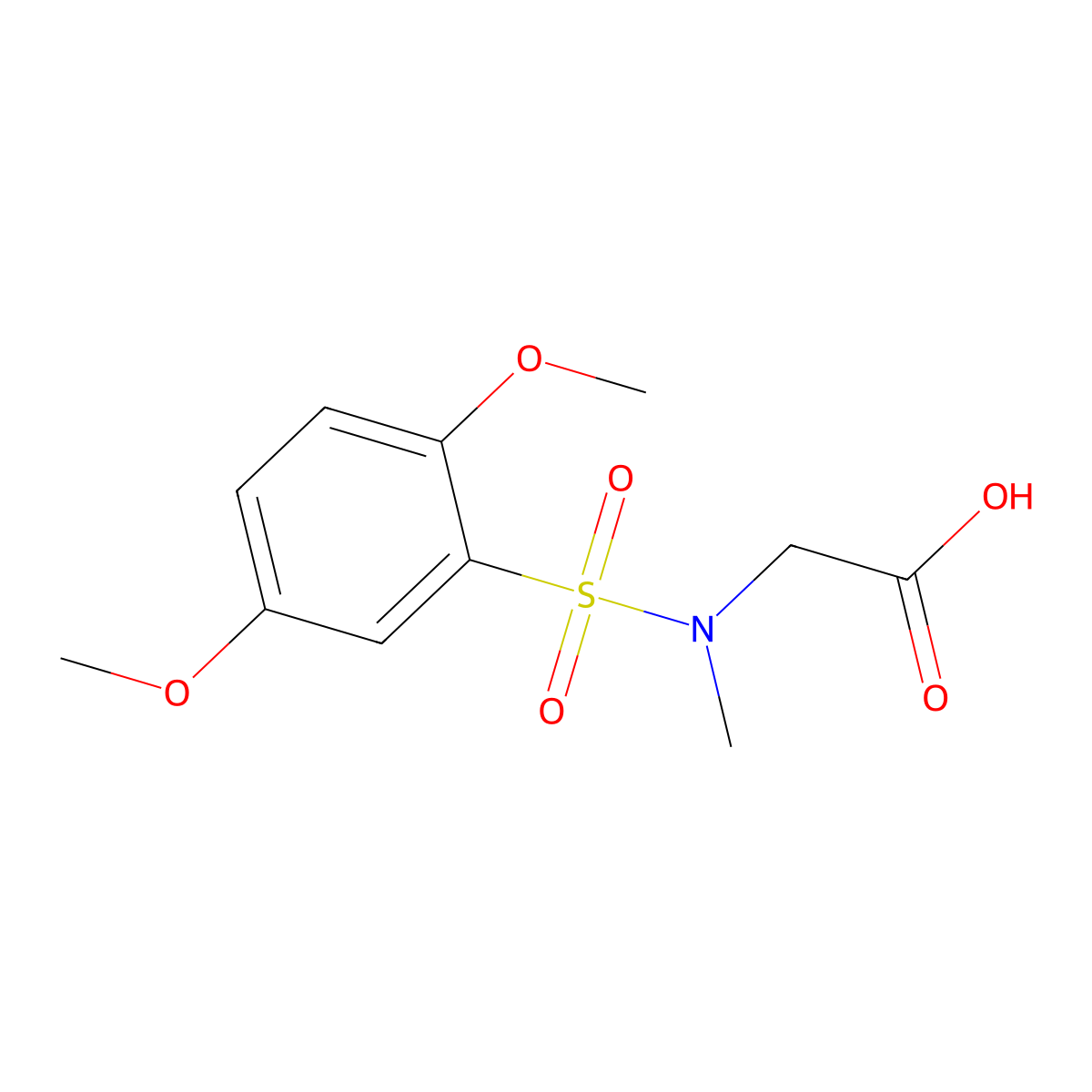 2-[(2,5-Dimethoxyphenyl)sulfonyl-methylamino]acetic acid molecular structure, CAS 714211-65-1